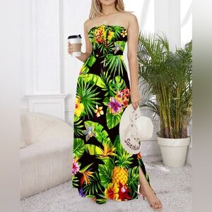 La Vie En Rose Floral Dress with Pink and Green